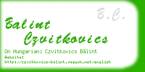 balint czvitkovics business card